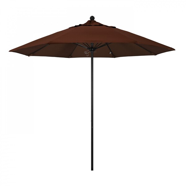 California Umbrella 9' Black Aluminum Market Patio Umbrella, Sunbrella Bay Brown 194061335314 - main